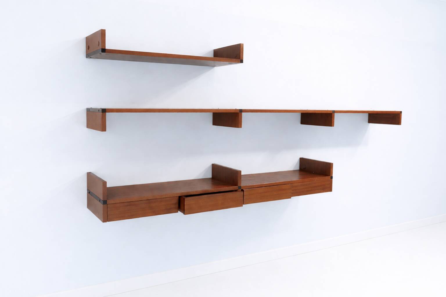 Immense teak library wall