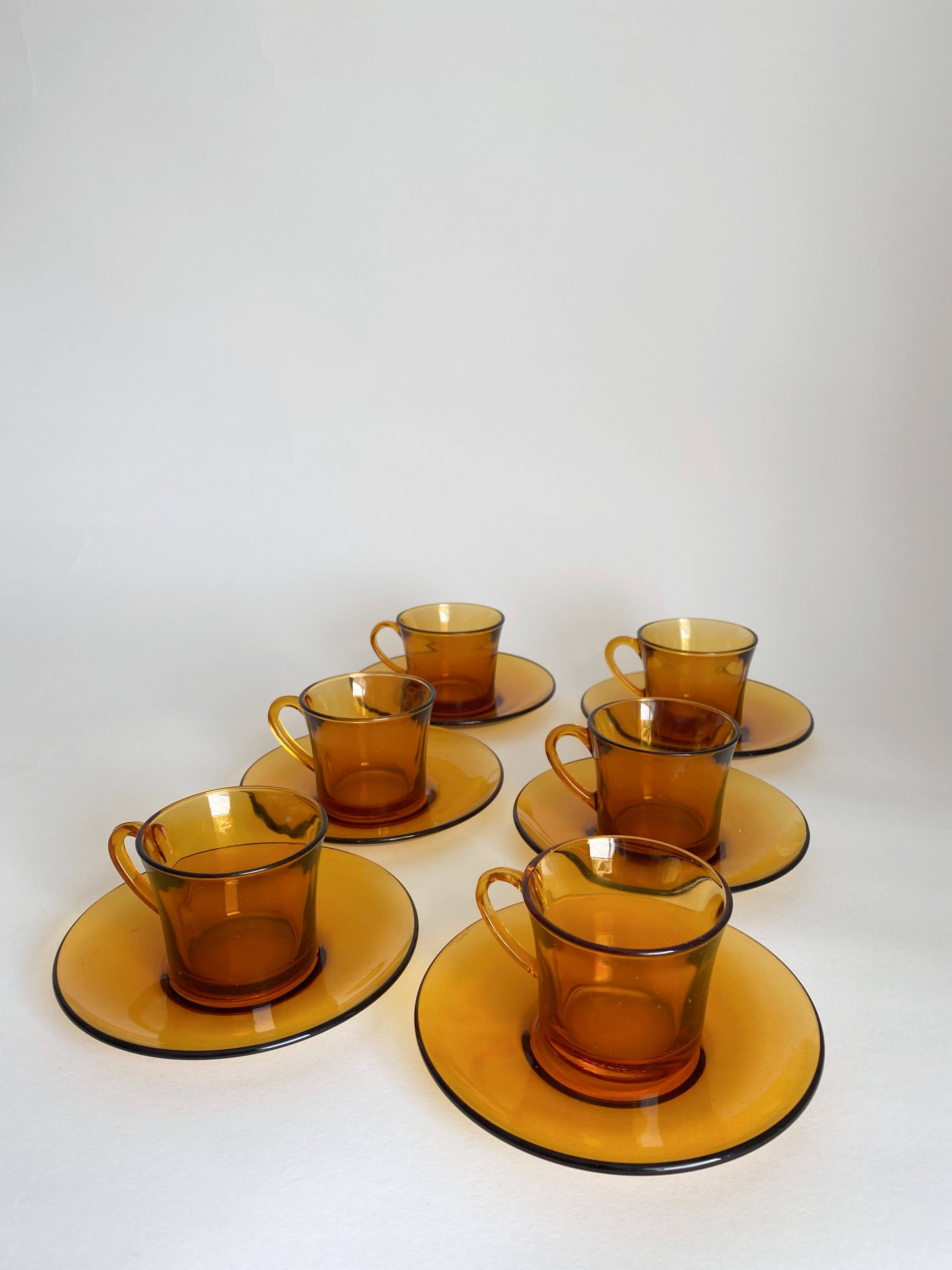 Service café 6 personnes vereco ambre