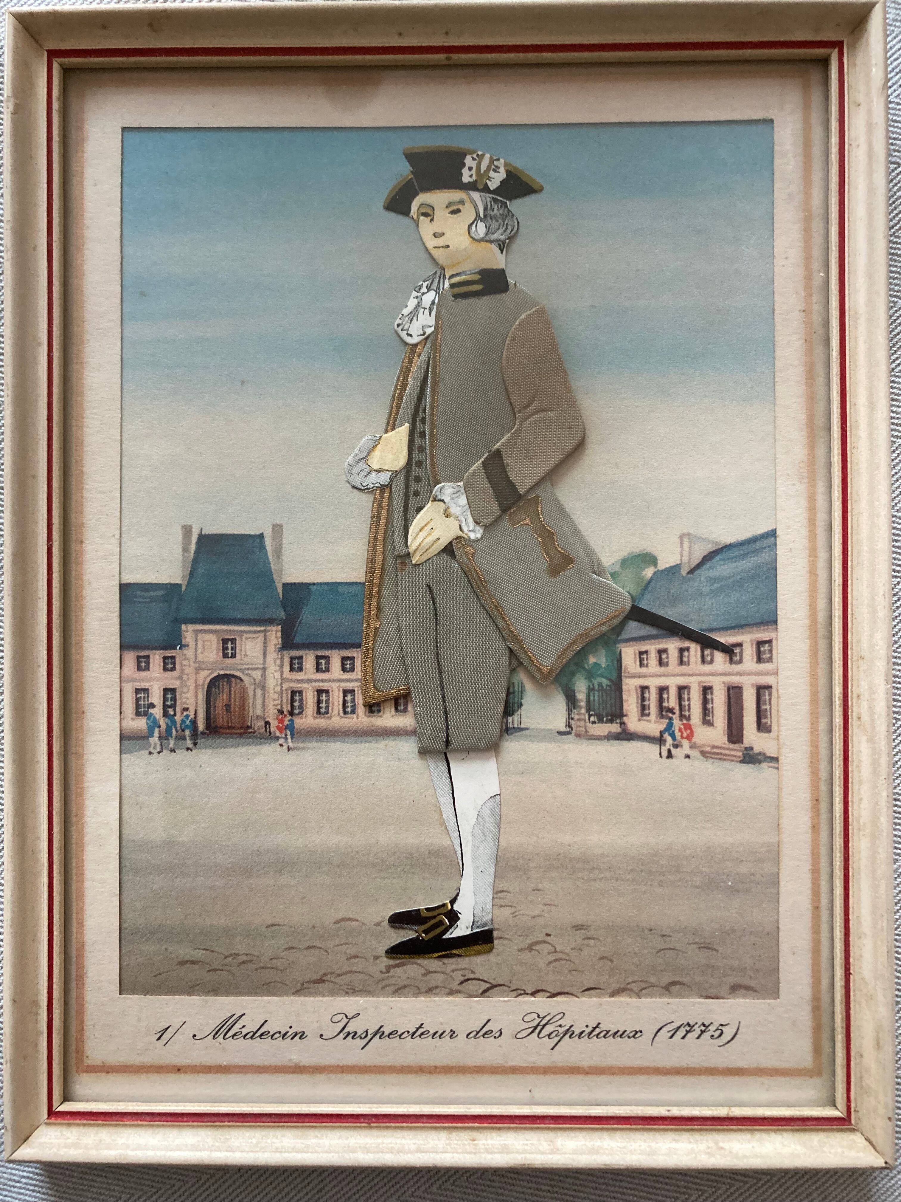 Collection 5 relief maps of military doctors' costumes