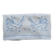 Embroidered sheet, blue swallow pattern, 88x170 cm