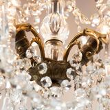 Lustre Suédois ancien en bronze avec bougies vers 1930