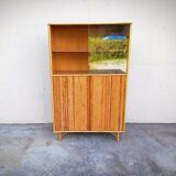 Rattan glazed bookcase