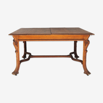 Art nouveau 1900 oak coffee table