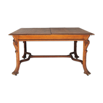 Art nouveau 1900 oak coffee table