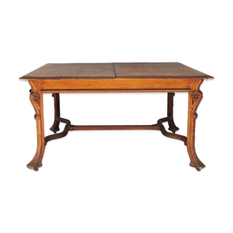 Art nouveau 1900 oak coffee table