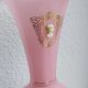 Opaline pink vase with cameo and gilding, 35cm