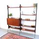WHB teak shelving system, 1960s–70s retro vintage style.