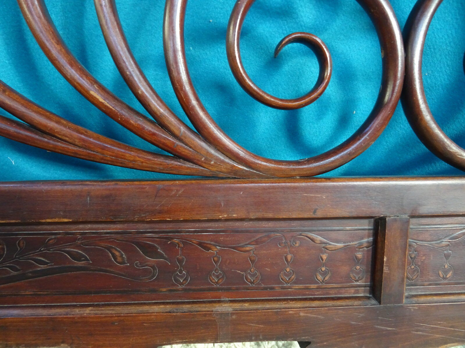 Double wooden headboard turned J & J kohn