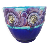 Vase cache pot en barbotine art déco Orchies