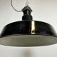 Industrial midcentury black enamel factory lamp, 1950s