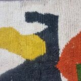 Handmade traditional Moroccan rug with colourful patterns, size 140x260 cm.