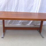 Teak and chrome coffee table