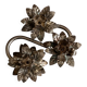 Vintage silver candle holder with 3 flowers - Mid-Century design Italy 1960s