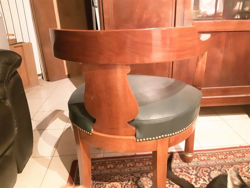 Empire office armchair with column feet