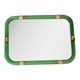 Italian Monumental Rectangular “Torciglione” Wall Mirror Murano Glass