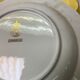 Set of 10 vintage yellow luneville hollow plates