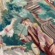 Tapisserie murale en laine de style français élégant avec verdure et scène de cour romantique