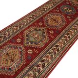 Kazak Oriental Runner Rug, Central Asian Hallway Stair Runner 300 x 68 cm