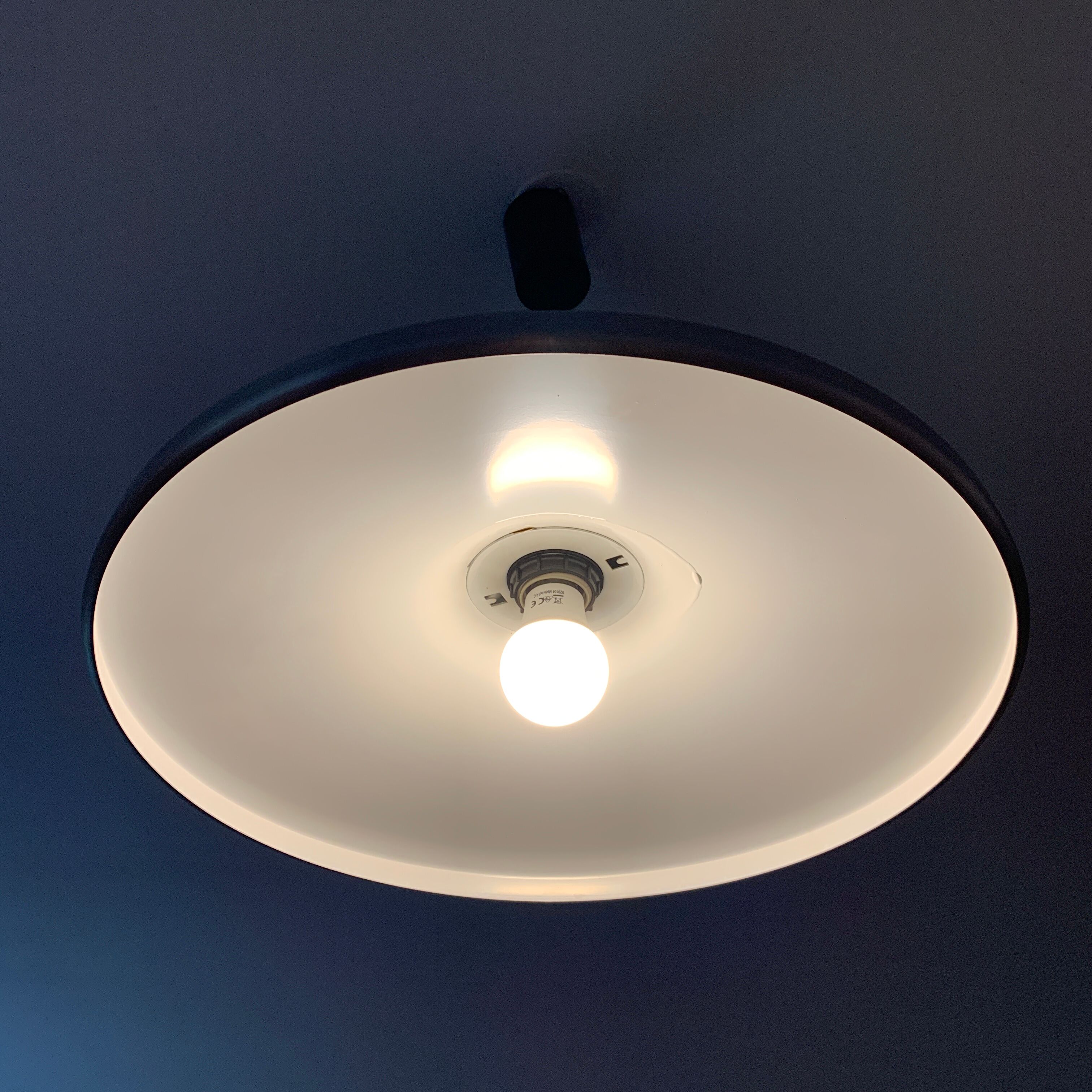 Erco vintage aluminum brushed scandinavian space age style suspension