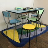 Vintage table in pool blue formica