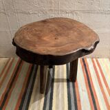 Table basse bois brutaliste