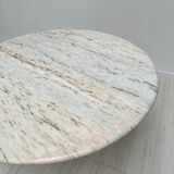 ‘70s Unique Large Round Vintage Marble Dining Table