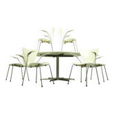 6 fauteuils et table à manger Arne Jacobsen 3207 A826 par Arne Jacobsen pour Fritz Hansen
