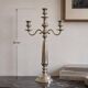 Large Three-Arm Stainless Steel Candelabrum, 1990s