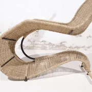 Tom Dixon Bolide rocking chaise in steel and woven seagrass – London, 1991