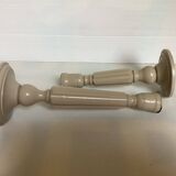 Pair of painted wooden candlesticks