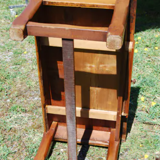 Rustic old wooden coffee table with crossbeam and drawer