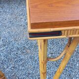 Vintage dining room attributed to Audoux and Minet in bamboo and rattan