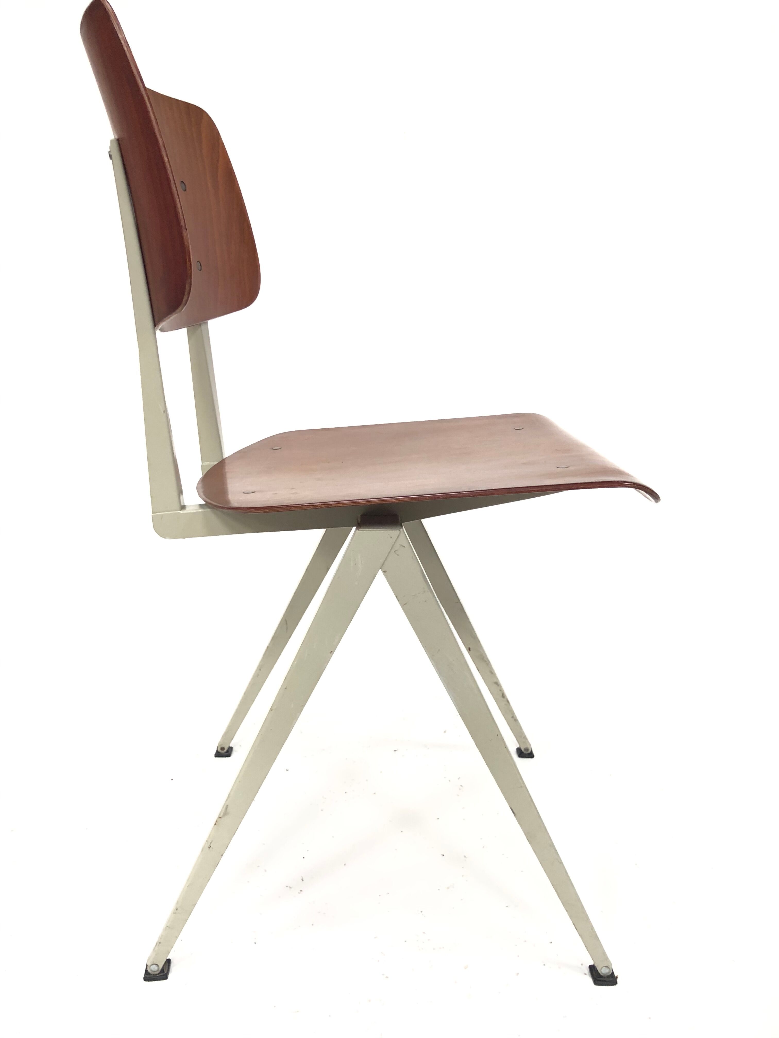 Lot of 4 vintage school chairs Galvanitas S16 Netherlands