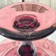Fruit cup, amethyst bubbled glass compotier