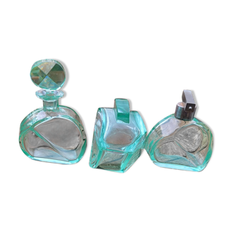 Set of uraline art deco toilet bottles