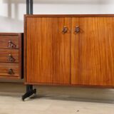 Vintage Italian bookcase in wood and metal, 1960