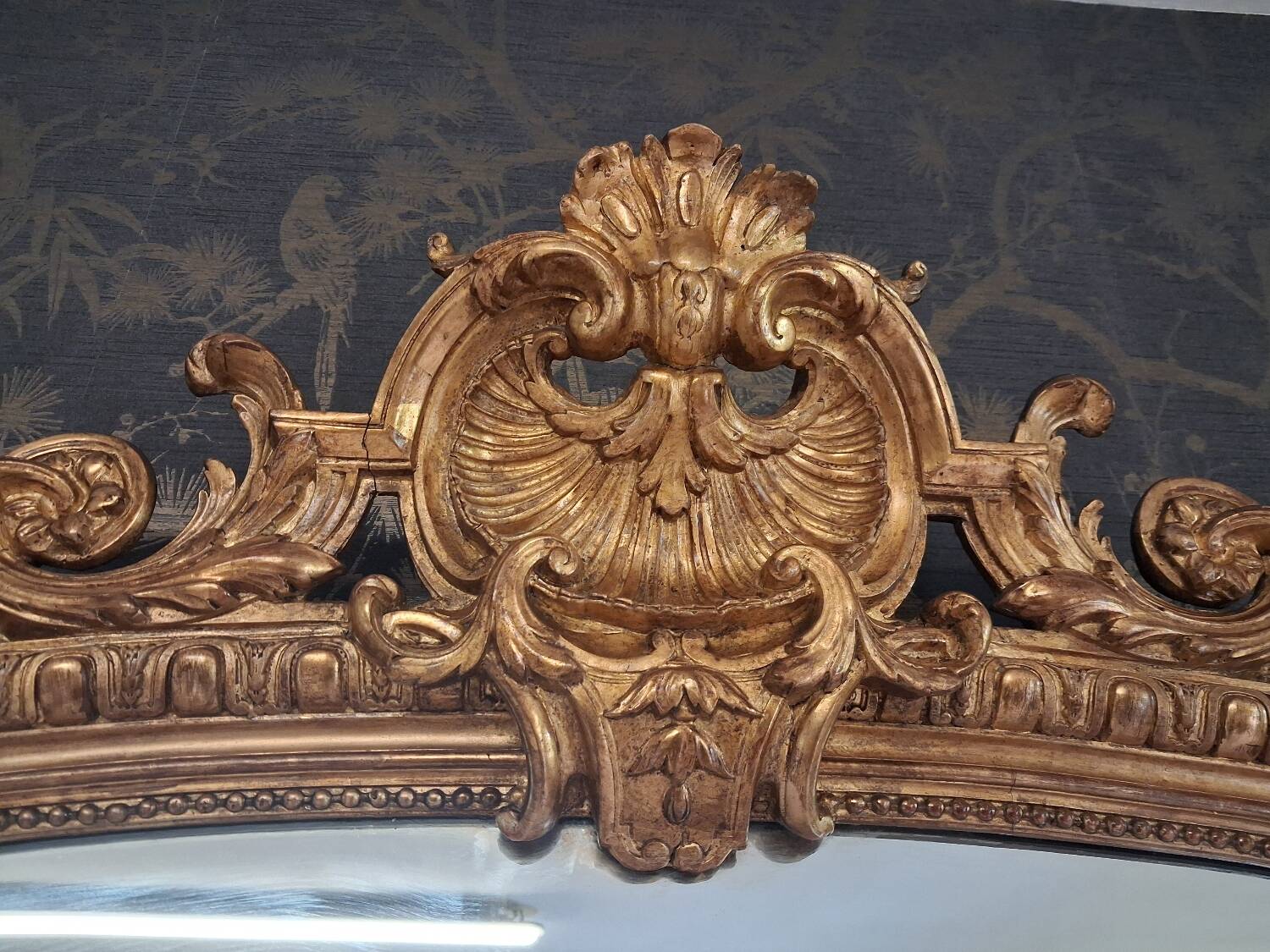 19th-century mirror, 2.04m x 1.25m.