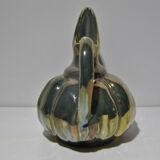 Ceramic pouring jug Rambervilliers art deco flamed sandstone metallic reflection