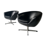 2 mid century Swedish 1960’s swivel ‘pod’ chairs by Overman (Price for 2)
