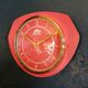 Vintage formica clock silent wall clock "FFR crimson red"