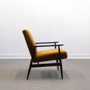 1960 Henryk Lis Mid Century armchair in Goldenrod velvet