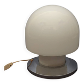White glossy Murano glass table lamp mushroom Space Age modernism 1970