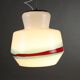 Suspension vintage en verre opalin et laiton, Italie, années 1960