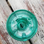 Green glass candlestick