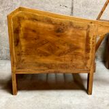 Vintage wooden veranda armchairs with inlaid marquetry 1930s