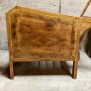 Fauteuils de véranda vintage en bois avec marqueterie incrustée 1930s