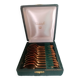 Box of 12 Christofle mocha spoons in gold-plated metal, Vendome model