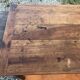 Antique cherry wood farm table with turned base with 2 drawers and 1 pull