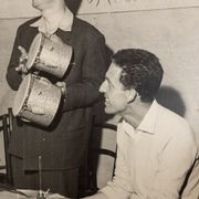 Jazz Band, 1940s b/w images on heavy wooden panels, 85 x 99 cm