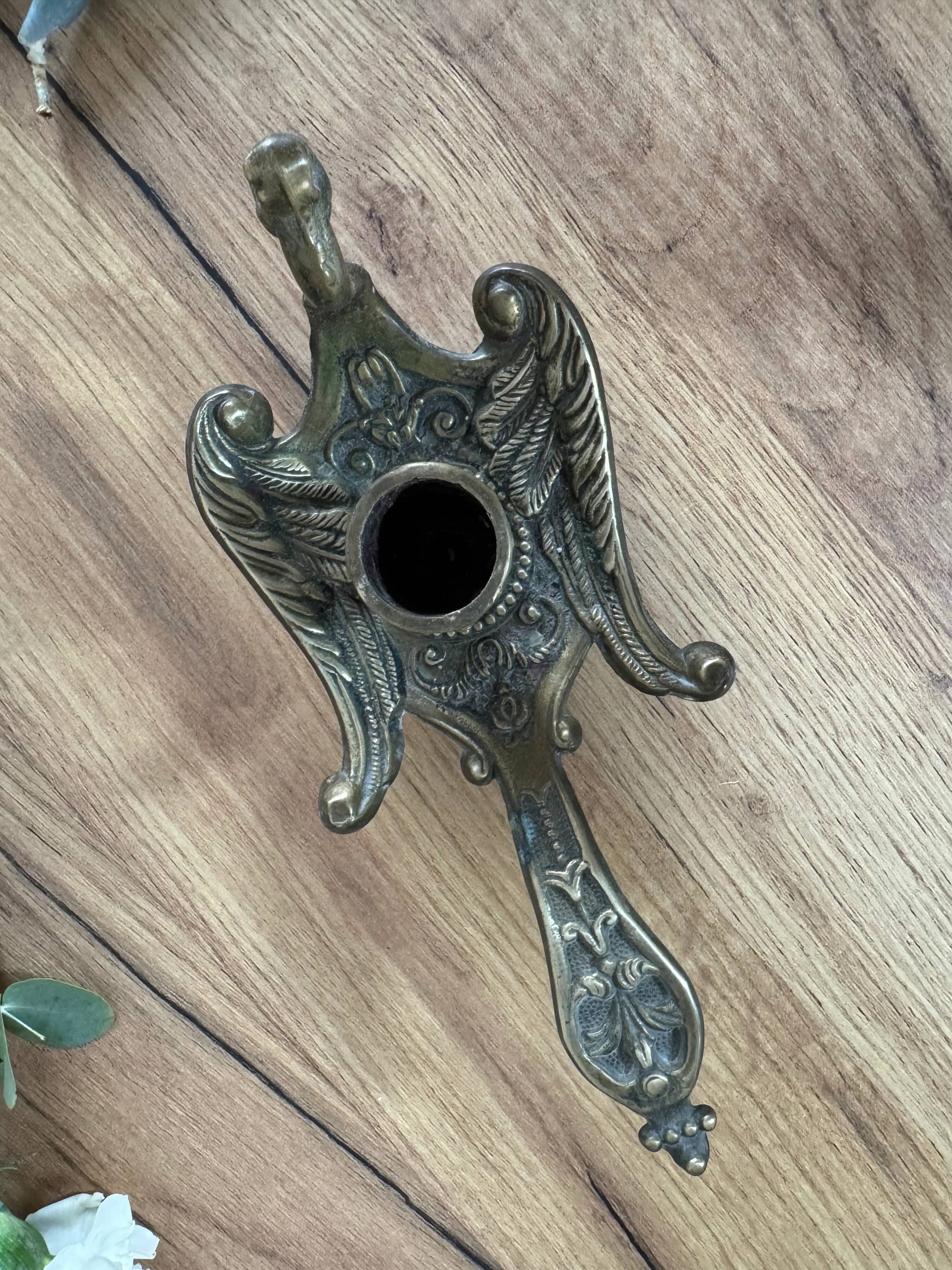 Phoenix hand bronze candlestick